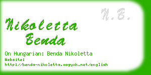 nikoletta benda business card